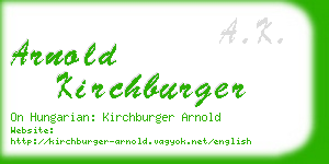 arnold kirchburger business card